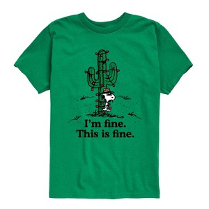 Boys' - Peanuts - Im Fine Spike Short Sleeve Graphic T-Shirt - 1 of 4