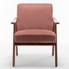 FONTOI Living Room Accent Velvet Upholstery Chair Arm Chairs Classic Mid-Century Modern Comfy Single Sofa Chair, Red 30.31"* 26.37"*31.88" - 3 of 4