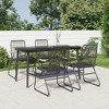 vidaXL Garden Dining Set Black PVC Rattan, Powder-Coated Steel, Glass - 55.1" Table Length 4-Piece Set - 2 of 4