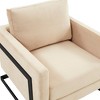 LeisureMod Lincoln Velvet Accent Arm Chair, Black Steel Frame - 4 of 4