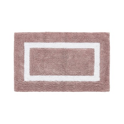 Hotel Bath Rug 100% Premium Cotton Tufted Two Tone Reversible Bathroom Rug, Soft & Water Absorbent, Machine Washable Bath Mat