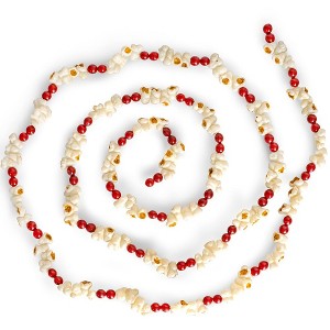 Ornativity Popcorn and Cranberry Wooden Garland – 9 ft - 1 of 4