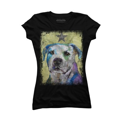Junior's Design By Humans PIT BULL TERRIER By creese T-Shirt