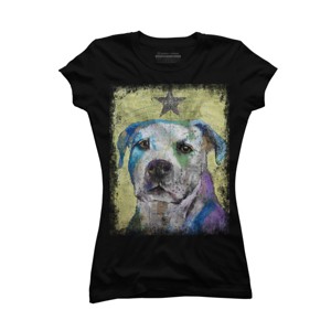 Junior's Design By Humans PIT BULL TERRIER By creese T-Shirt - 1 of 3
