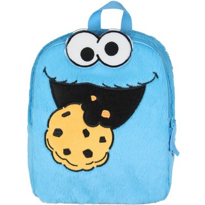 Intimo Sesame Street Plush Cookie Monster Smile Face 12 Inch Backpack ...