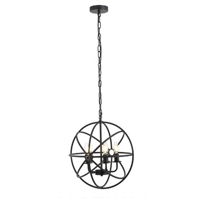 3-Light Black Orb Pendant Light, Modern Farmhouse Hanging Chandelier Fixture for Kitchen or Entryway