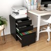 Munora - 3-Drawer Mobile File Cabinet with Lock - Under Desk Storage for Letter/Legal/A4 Files - Black - 2 of 4