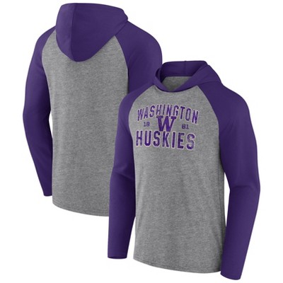 Ncaa Washington Huskies Men's Gray Lightweight Hooded Sweatshirt - L ...