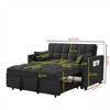 XINGHANZHENXUAN 3-in-1 Velvet Convertible Loveseatm, Sleeper Sofa Bed with Adjustable Backrest & Storage - 2 of 4