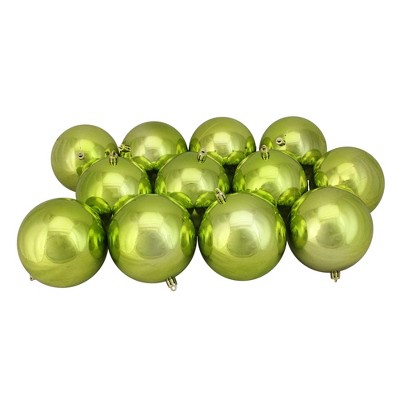 Northlight 12ct Shatterproof Shiny Christmas Ball Ornament Set 4" - Green