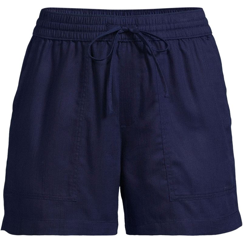 Lands' End Women's High Rise Pull On Drawstring 5" TENCEL Shorts, 3 of 4