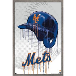 Trends International MLB New York Mets - Drip Helmet 22 Framed Wall Poster Prints - 1 of 4