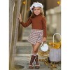 OOTD-Ready Brown Turtleneck Top and Houndstooth Skort Set Mia Belle Girls - 2 of 4