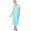 Women's Short Sleeve V-Neck Maxi Dress - White Mark - 2 of 4