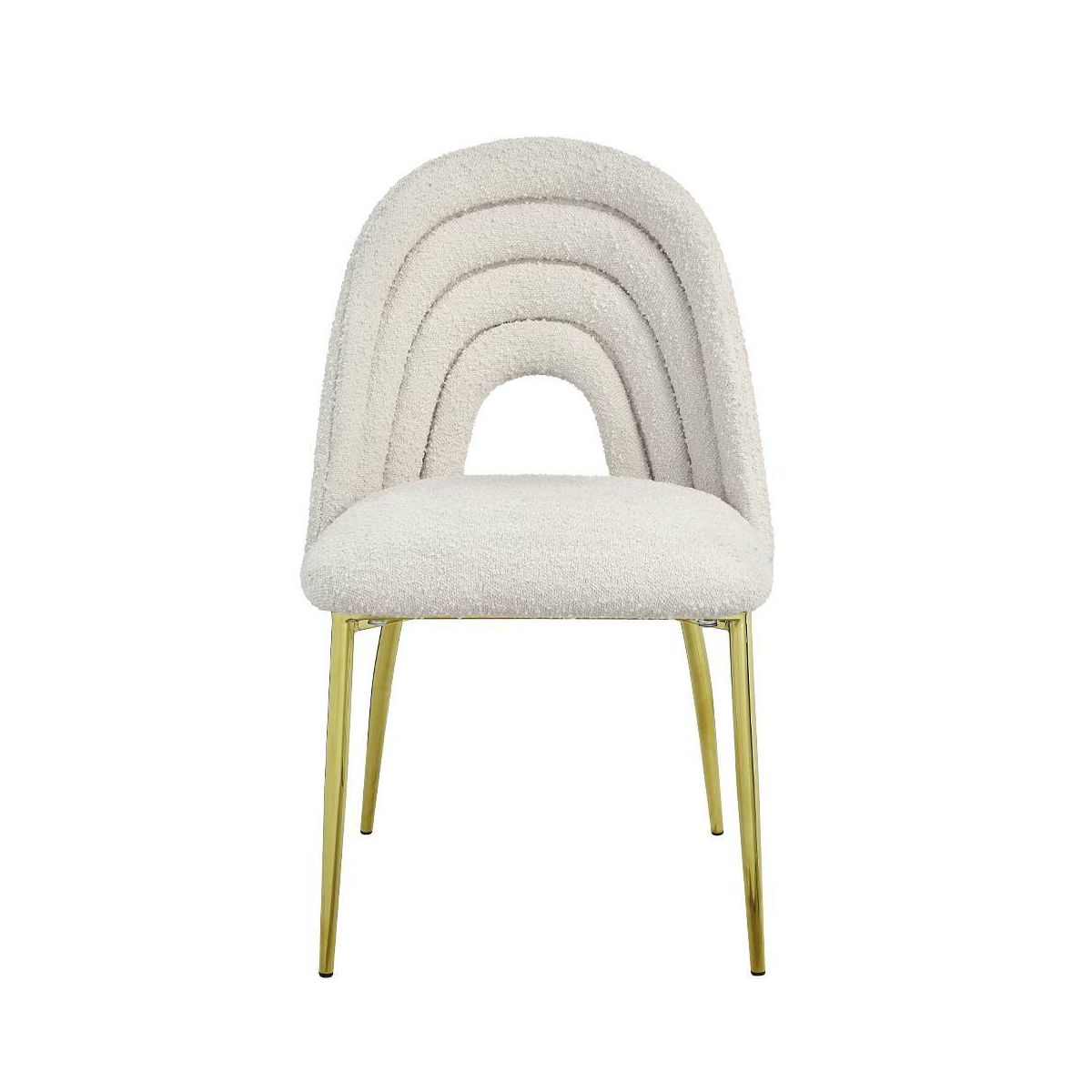 20" Fadri Accent Chair Teddy Faux Shearling/Mirrored Gold Finish - Acme Furniture - thumbnail 2