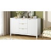 TIRAMISUBEST Sideboard with Wave Design, 3 Drawers & Soft-Close Doors, Storage Console Table Buffet Cabinet with 3 Adjustable Shelves & Metal Handles - 4 of 4