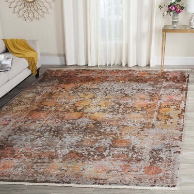 Vintage Persian Brown and Multicolor 8' x 10' Area Rug