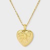14K Gold Dipped Heart Charm Initial Necklace - A New Day™ Gold - 2 of 4