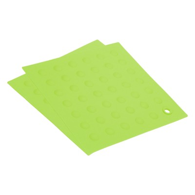 Unique Bargains Silicone Heat Resistant Non-Slip Flexible Trivet Mat 6.9" x 6.9" x 0.24" Green 2 Pcs