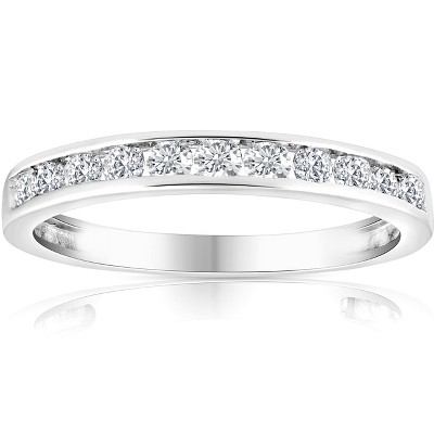 Pompeii3 1/2 Ct Diamond Channel Set Wedding Ring 10k White Gold