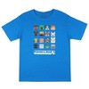 Seven Times Six Minecraft Video Game T-Shirt Boys' Creeper Blaze Bee Llama Character Tee Blue - 2 of 4