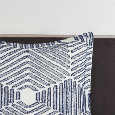 Navy Full Cotton Jacquard Reversible Bedspread Set