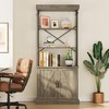 Tall Bookshelf with Doors 73.62in Industrial Storage Open Rack Shelf - 3 of 4