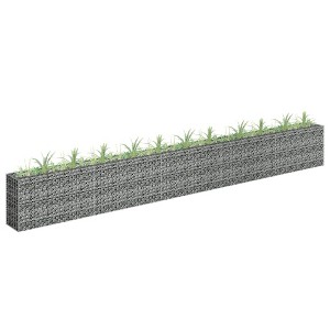 VidaXL Gabion Raised Bed Galvanized Steel 177.2 inches x11.8 inches x23.6 inches - 1 of 4