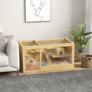 Akoasm Openable Multi-Layer Hamster & Gerbil Cage with Pull-out Tray, Seesaws, Water Bottle, Ladder For Small Animals - 1 of 4