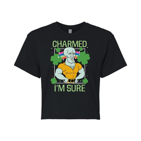 Women's - SpongeBob SquarePants - Charmed I'm Sure Cropped Graphic T-Shirt - image 1 of 4