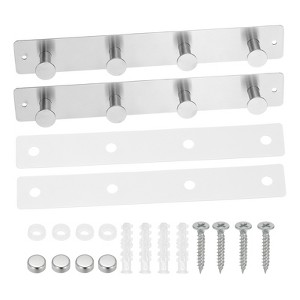 Unique Bargains 304 Stainless Steel Waterproof Rustproof Multi-hook Coat Hooks 2 Pcs - 1 of 4