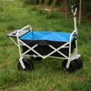 VisioGear Portable Folding Beach Wagons with Wheels, Portable Carts with Adjustable Handle, Blue & Black, 46.7"*20"*49.2" - 2 of 4