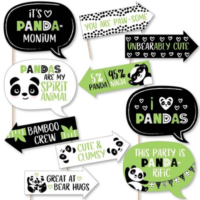 Big Dot of Happiness Funny Party Like a Panda Bear - Baby Shower or Birthday Party Photo Booth Props Kit - 10 Piece