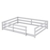 KIGFTSOD Floor Bed, Montessori Floor Bed with Fence, Kids Montessori Bed Full Size, Wood Montessori Floor Bed for Kids, Girls - 4 of 4