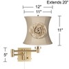 Barnes and Ivy Alta Warm Gold Plug-In Swing Arm Wall Lamp with Almond Flower Shade - 4 of 4