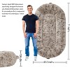 Extra Large Floor Cushion 180x110cm, Premium Family Lounger with Storage Pocket & Anti-Slip Base, Washable Pet-Friendly Design ,brown - 3 of 4