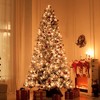 HOMCOM Prelit Artificial Christmas Tree with Clear Lights and Tips, Flocked Xmas Tree with Metal Stand for Home Office Holiday - 2 of 4