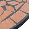 Aghana Digitals Burnt Orange Circular Bistro Table - 23.6" Geometric Mosaic Ceramic Top, - 4 of 4