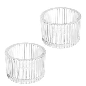 Unique Bargains Glass Table Centerpiece Decor Tea Light Candle Holders 2 Pcs 2.17" - 1 of 4