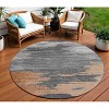 Rust And Gray Abstract Washable Indoor Outdoor Area Rug - 2 of 4