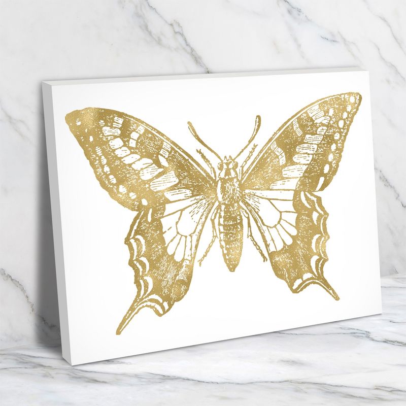 Americanflat Minimalist Animal Butterfly 2 Gold On White By Amy Brinkman Wrapped Canvas, 4 of 7