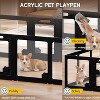AMERLIFE Acrylic Clear Indoor Dog Playpen, 24" Transparent Fence with 2 Door, Modular Pet Play Pen for Little Pets, Easy Assembly - 3 of 4