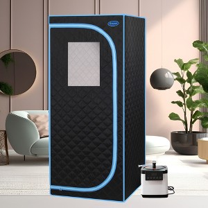 LOVMOR Portable Gothic Roof Plus Type Full Size Steam Sauna tent with Foldable Chair, Remote Control, Spa, Therapy & Relaxation at home - 1 of 4