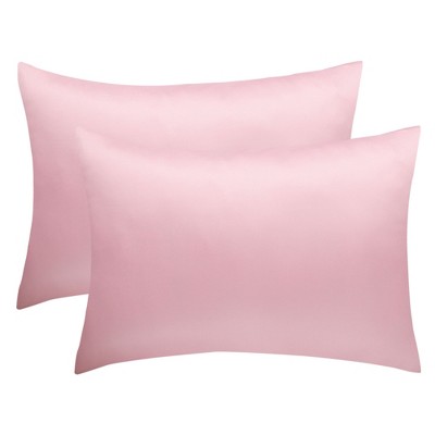 2 Pcs King(20"x36") Silky Satin Luxury Pillow Cases Pink - PiccoCasa