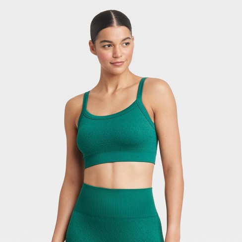 Women's Textured Seamless Bra - Joylab™ Dark Green Xs : Target