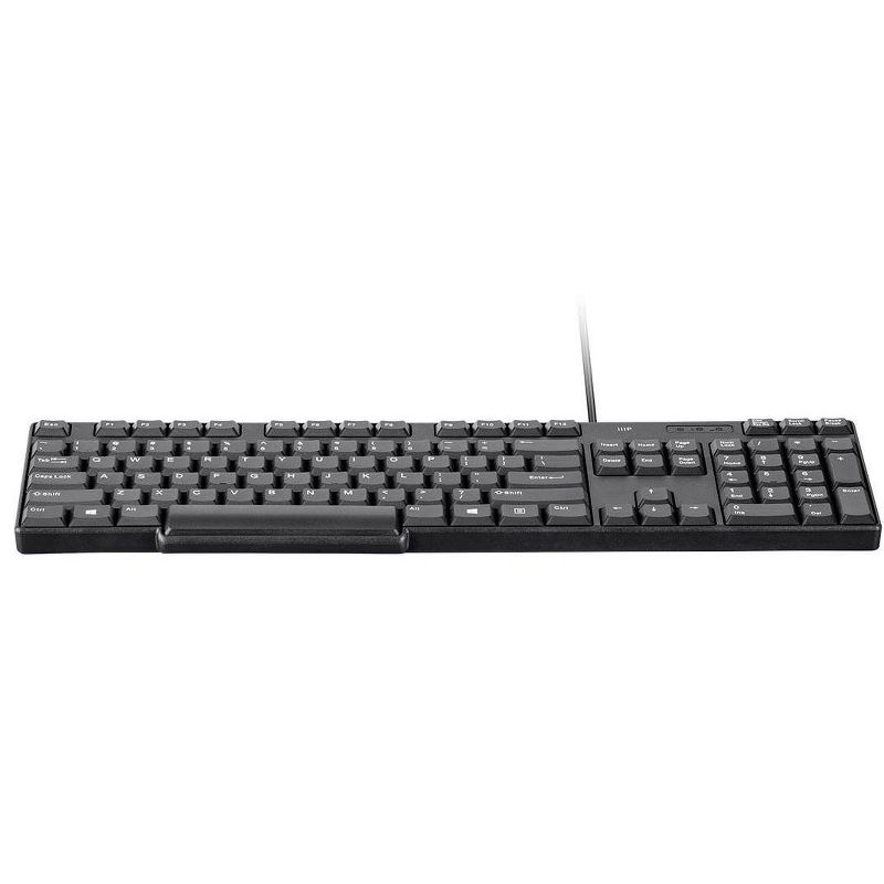 Monoprice USB Keyboard - Black, Spill Resistant Membrane, Comfortable, Standard Layout - Workstream Collection, 4 of 7