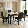 Hooseng 5-Piece Dininng Room Table Set with 4 Uphosltered Dining Chairs, Faux Marble Table Top and Metal Frame Space-Saving Dining Table Set for 4 - 2 of 4