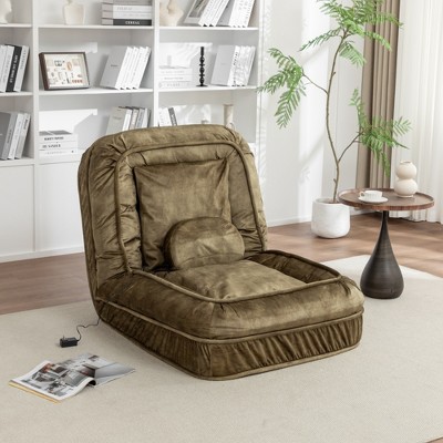 Vynxaria Adjustable Upholstered Human Dog Bed & Bean Bag Sofa with Massage Pillow
