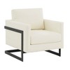 LeisureMod Lincoln Faux Leather Accent Chair with Black Steel Frame - 4 of 4