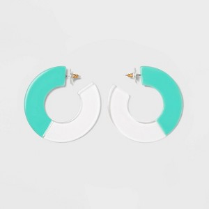 SUGARFIX by BaubleBar Two-Tone Clear Acrylic Hoop Earrings - Aqua, Women